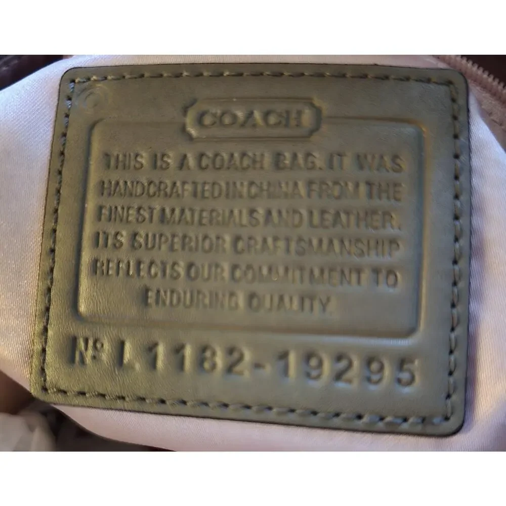COACH KRISTIN LARGE SATCHEL/Shoulder Bag Taupe SMOOTH LEATHER /Snake Trim 19295